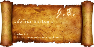 Jóna Barbara névjegykártya