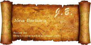 Jóna Barbara névjegykártya